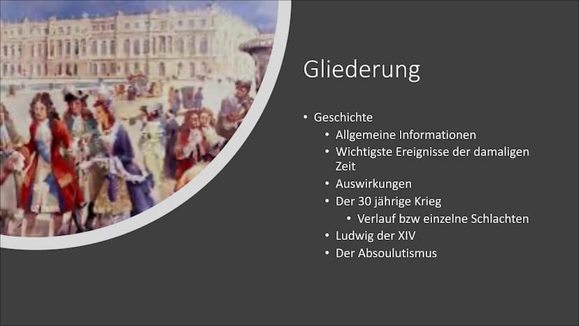 Barock
Das Zeitalters des Barocks
1600-1750
HI Gliederung
Geschichte
• Allgemeine Informationen
• Wichtigste Ereignisse der damaligen
Zeit
A