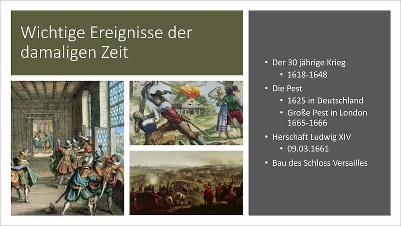 Barock
Das Zeitalters des Barocks
1600-1750
HI Gliederung
Geschichte
• Allgemeine Informationen
• Wichtigste Ereignisse der damaligen
Zeit
A