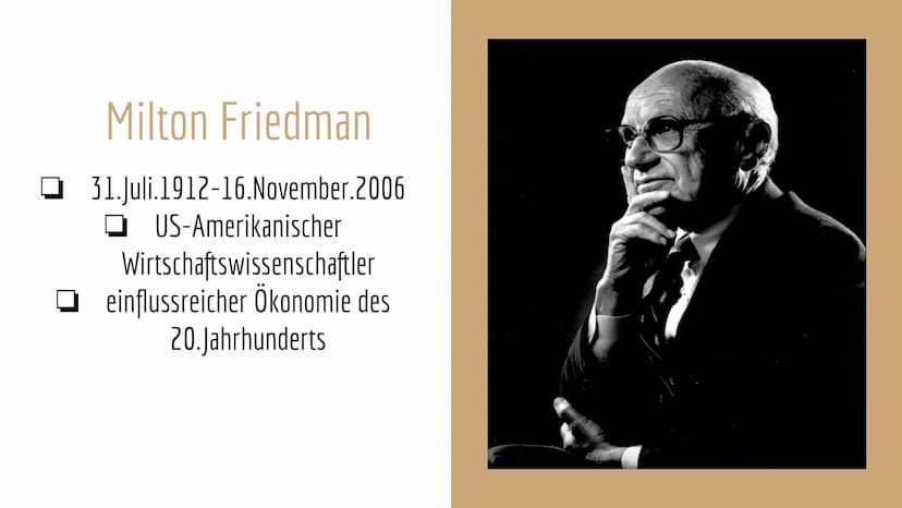 Angebotsorientierte
Wirtschaftspolitik Inhaltsangabe
Was ist Wirtschaftspolitik?
Angebotsorientierte Wirtschaftspolitik
Milton Friedman
Merk