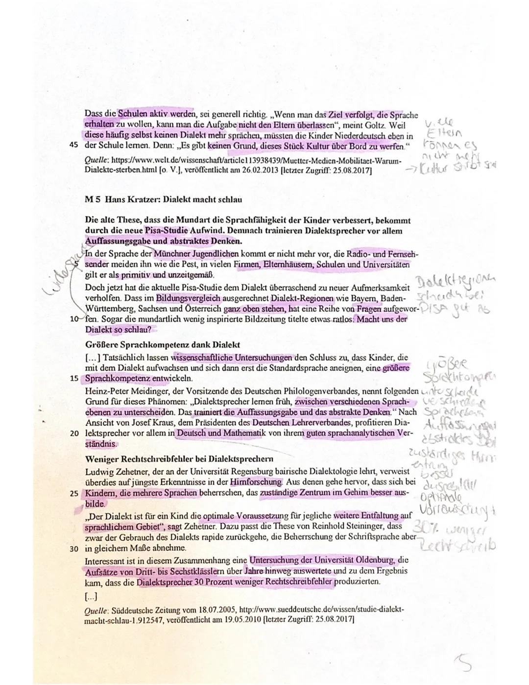 Q2.1 Deutsch, G91, SchA
Aufgabenstellung
Materialgestütztes Verfassen eines Textes mit fachspezifischem Bezug zum Thema
„Sprachvarietäten un