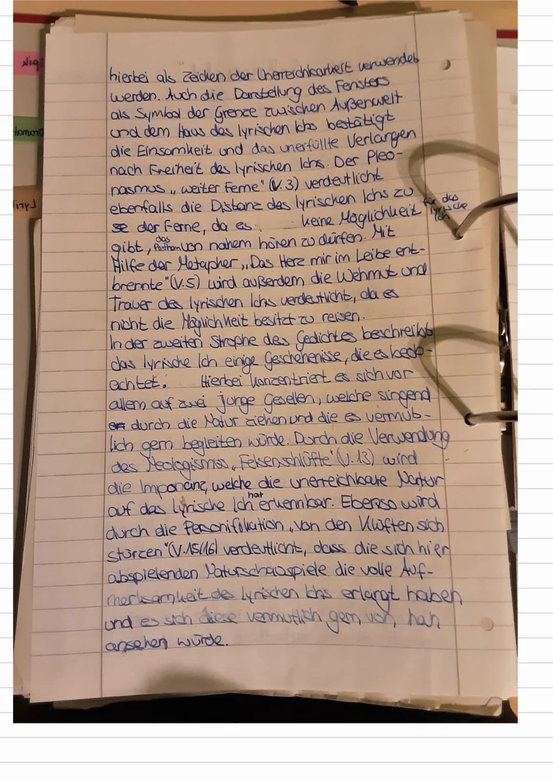 Analyse , Sehnsucht"
In dem Gedicht Sehnsucht", welches im Jahr 1830
von Joseph von Eichendorff verfasst wurde, wird das
unerfüllte Verlange