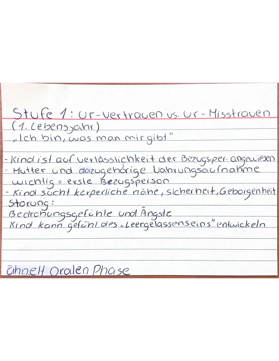 Erikson Freud
Die Theorie von Erikson schließt sich
der von Freud an, doch es wird
hinzugefügt, dass jeder Mensch nach
einem Grundbaupian au