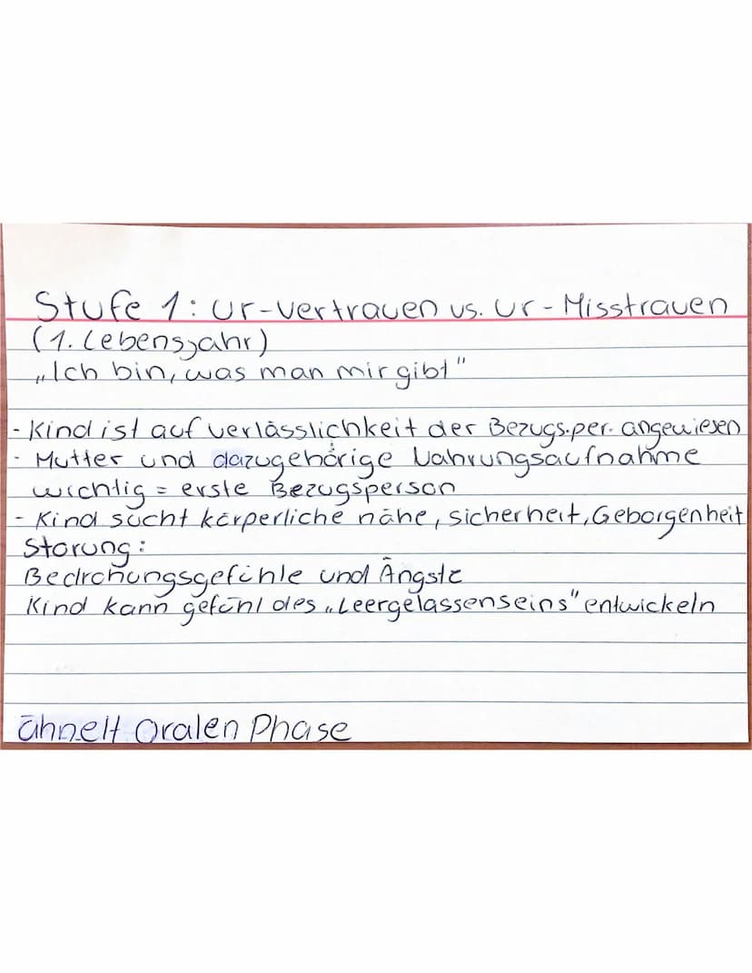 Erikson Freud
Die Theorie von Erikson schließt sich
der von Freud an, doch es wird
hinzugefügt, dass jeder Mensch nach
einem Grundbaupian au