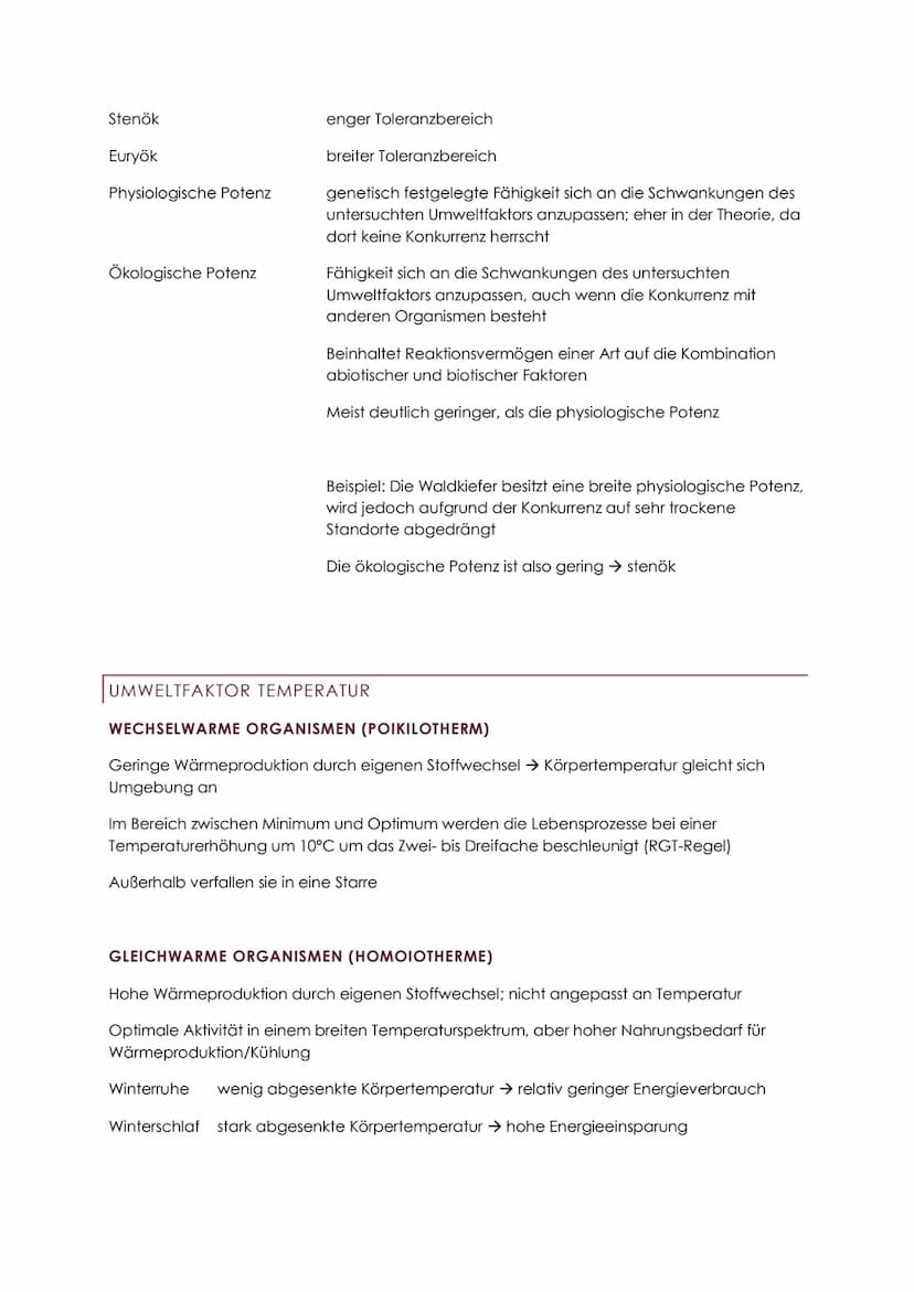 ÖKOLOGIE ABITUR
ÜBERSICHT
Autökologie Wechselwirkung zwischen einem einzelnen Organismus und der Umwelt
Demökologie Faktoren des Wachstumes 
