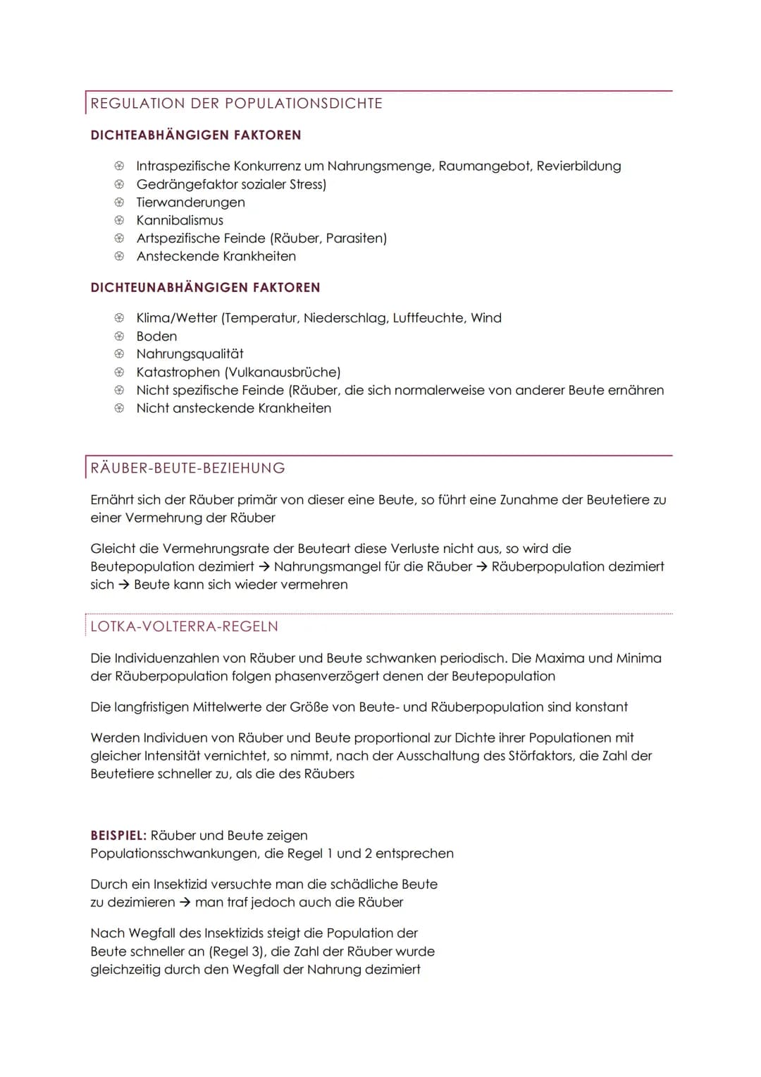 ÖKOLOGIE ABITUR
ÜBERSICHT
Autökologie Wechselwirkung zwischen einem einzelnen Organismus und der Umwelt
Demökologie Faktoren des Wachstumes 