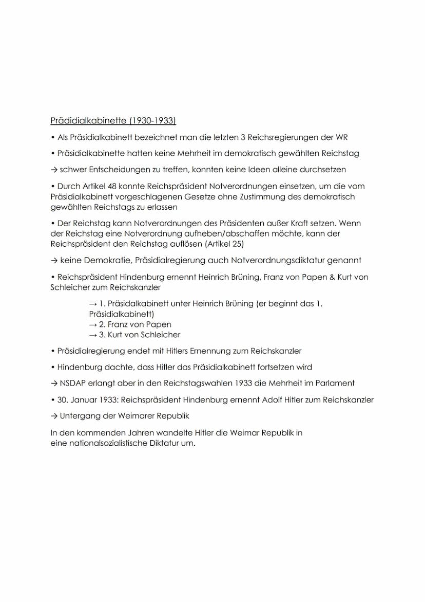 Die Weimarer Republik
Gründung
9. November 1918
Nach dem 1. Weltkrieg wurde Deutschland zum ersten Mal eine Demokratie. Nun
konnte das Volk 