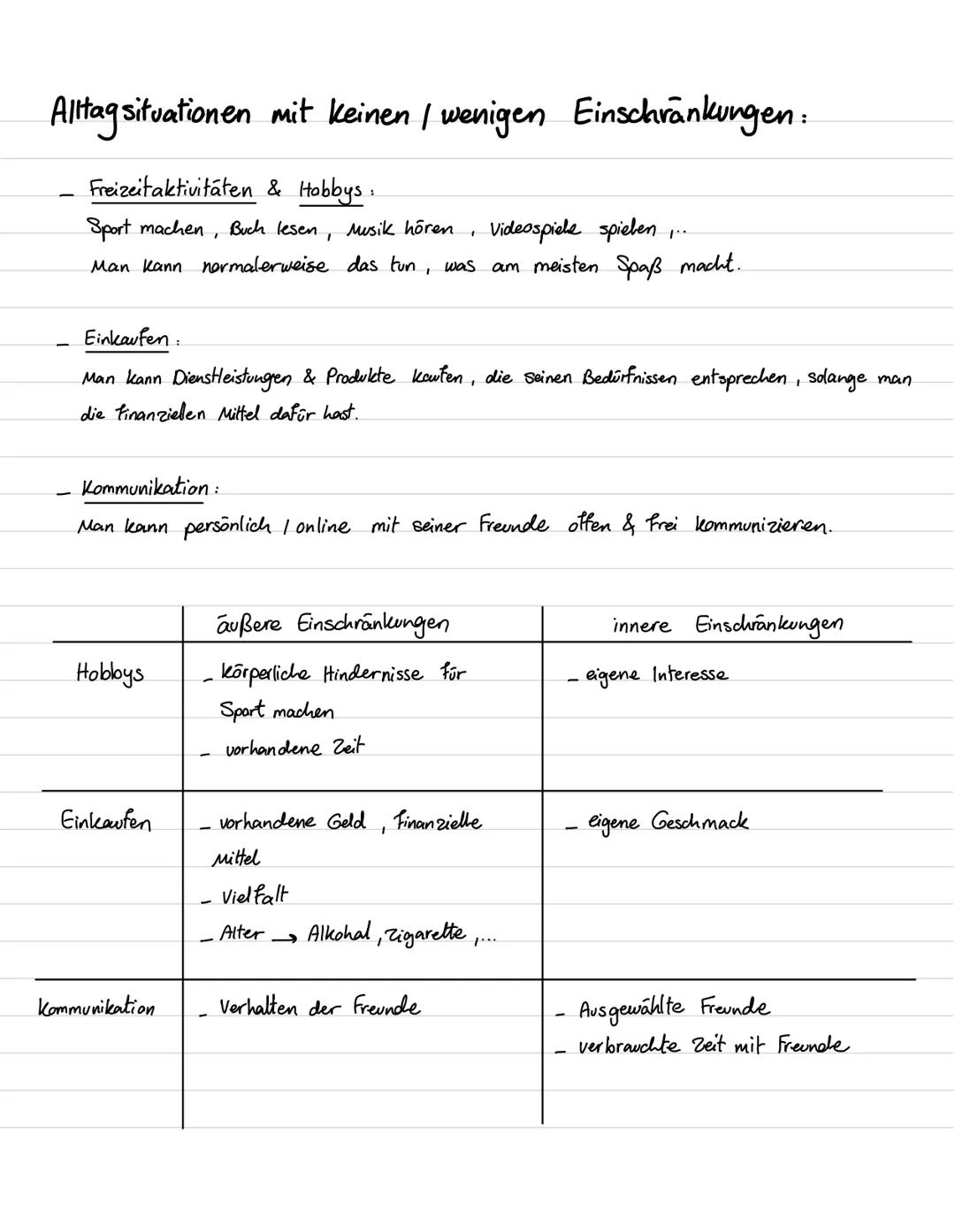 Freiheit zu...
Auswahl- / Entscheidungsfreiheit
- Man kann:
1)
Positive Freiheit
→ mit seinem Wollen & Handeln in ein
Verhältnis treten
→ en