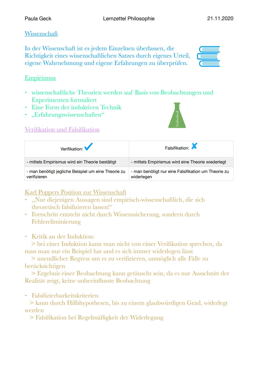 Paula Geck
Wissenschaft
In der Wissenschaft ist es jedem Einzelnen überlassen, die
Richtigkeit eines wissenschaftlichen Satzes durch eigenes