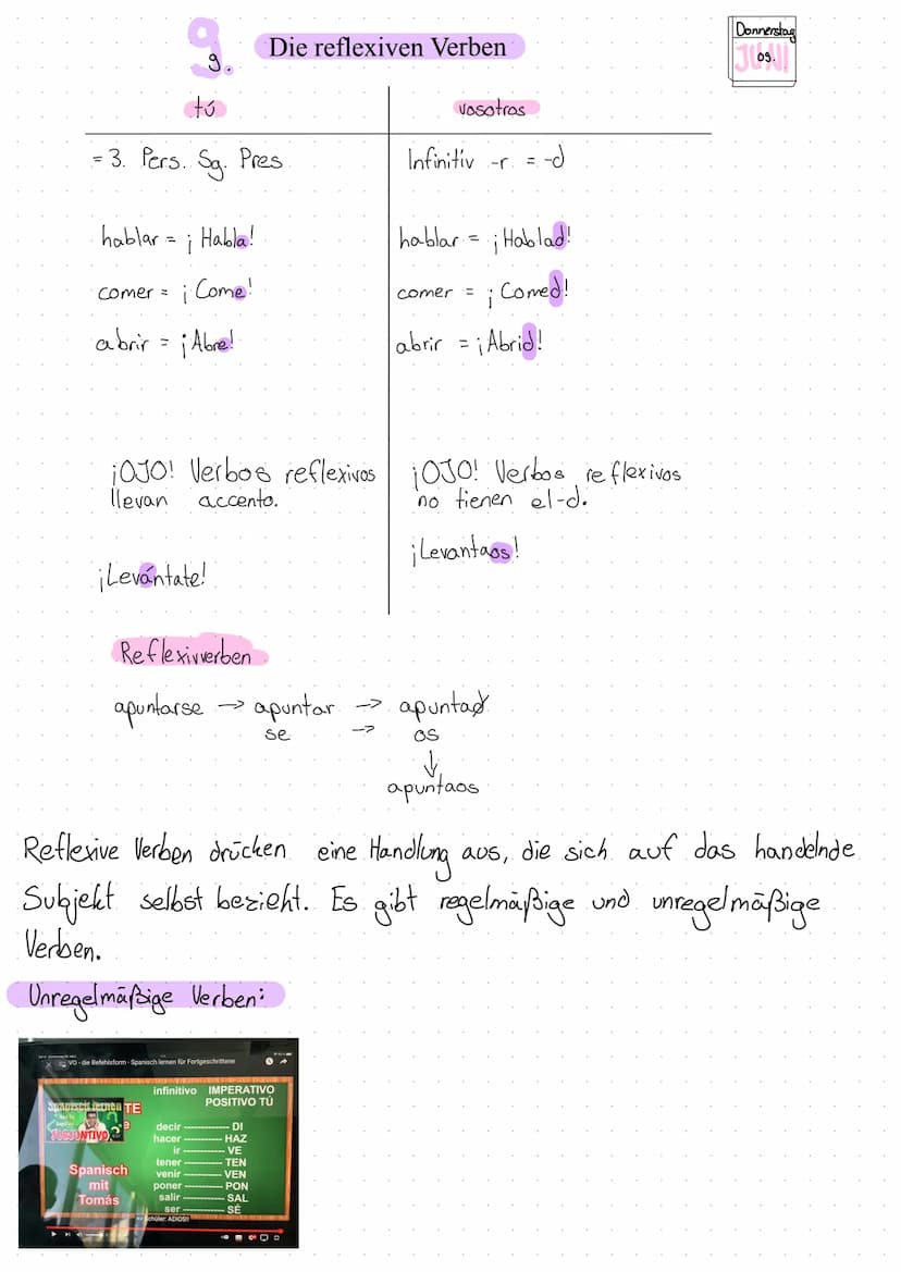 Grammatikheft yo
오
tú
él/ella
usted
4. DIE VERBEN AUF -AR
1. die
-ER UND - IR
TOMAR COMPRENDER SUBIR
tomo
comprendo
subo
tomas comprendes.
t