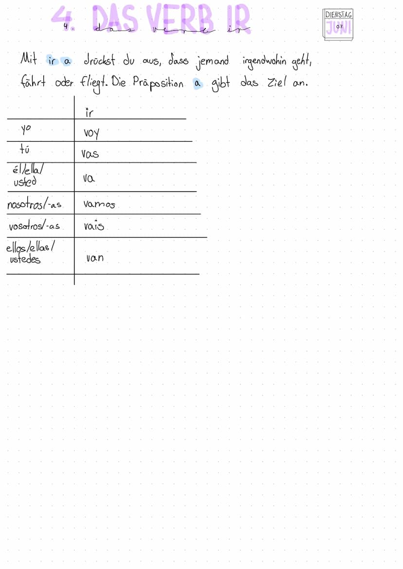 Grammatikheft yo
오
tú
él/ella
usted
4. DIE VERBEN AUF -AR
1. die
-ER UND - IR
TOMAR COMPRENDER SUBIR
tomo
comprendo
subo
tomas comprendes.
t