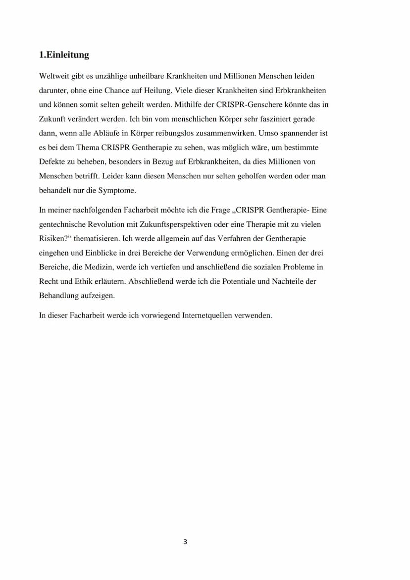 Heinrich-Heine-Gymnasium Wolfen
Schuljahr 2020/2021
Biologie, Kurs 4
Verfasserin: Elena Emilia Rüll
Facharbeit:
CRISPR Gentherapie- Eine gen