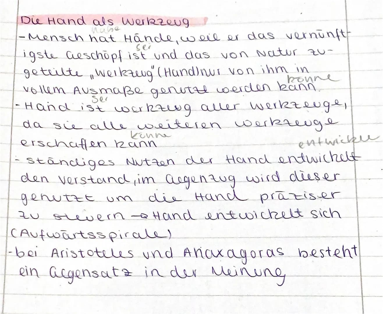Die Hand als Werkzeug
nage
-Mensch hat Hande, weil er das vernünft
Sei
konne
igste Geschöpf ist und das von Natur zu-
geteilte Werkzeug" (Hu
