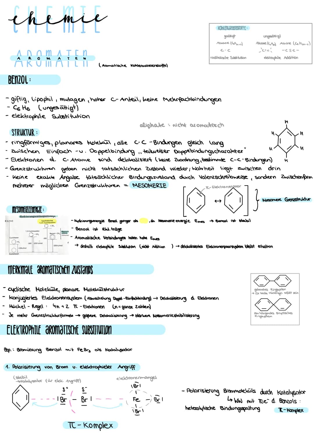 chemie
Eko
-
R O
MESOMERIEENERGIE
O
Guclohexan
BENZOL
I
-giftig, Lipophil mutagen, hoher C-Anteil, keine Mehrfachbindungen
Co Ho (ungesättig