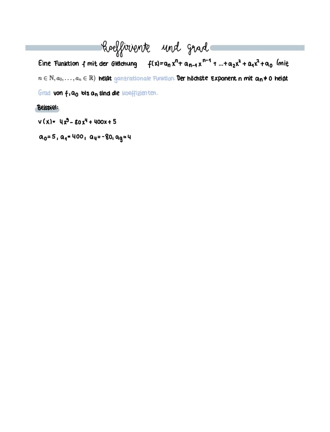 Poter funktion
Symmetrie
Haben alle Summanden gerade Exponenten, so ist die Funktion achsensymmetrisch.
Beispiel: f(x) = 2x4-x8
Haben alle S