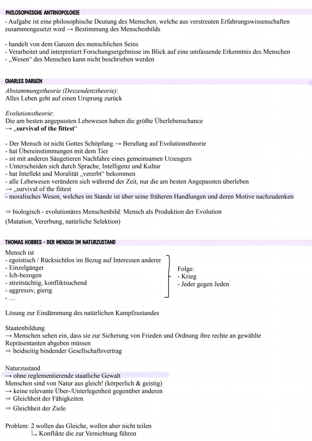ETHIK LERNZETTEL ANTHROPOLOGIE & PLURALISMUS
ANTHROPOLOGIE
FUNKTIONEN VON MENSCHENBILDERN
- Gestaltung unseres Daseins
- werden in unserer L