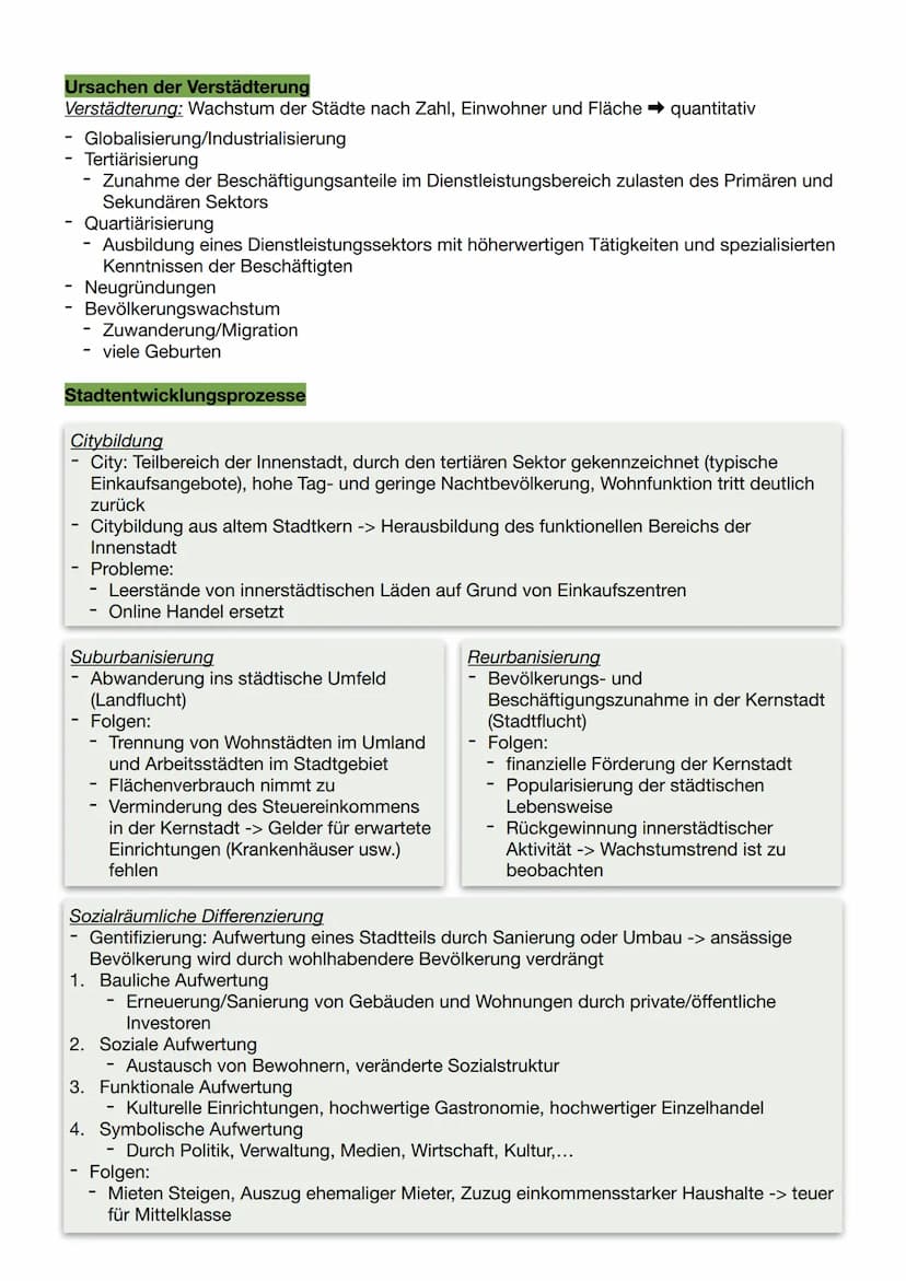GEOGRAPHIE KLAUSUR NR. 2
Stadtbegriffe
Geographischer
Stadtbegriff
Mindestgröße
Zuwanderung
- Kompakte Baukörper
Funktionale
Differenzierung