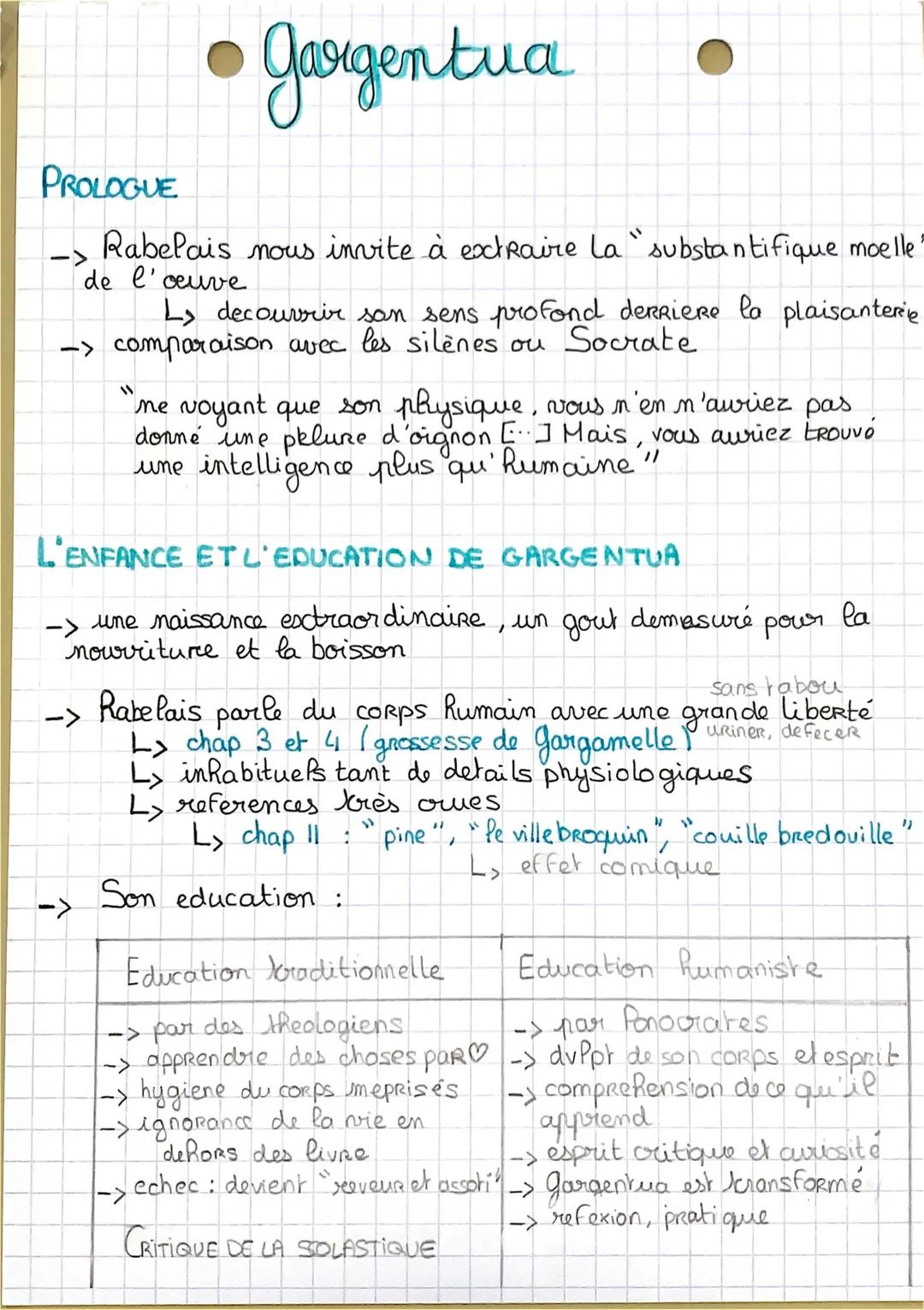 gargentua
Rabelais nous invite à extraire la substantifique moelle
de l'œuve
L> decouvrir son sens profond derriere la plaisanterie
comparai