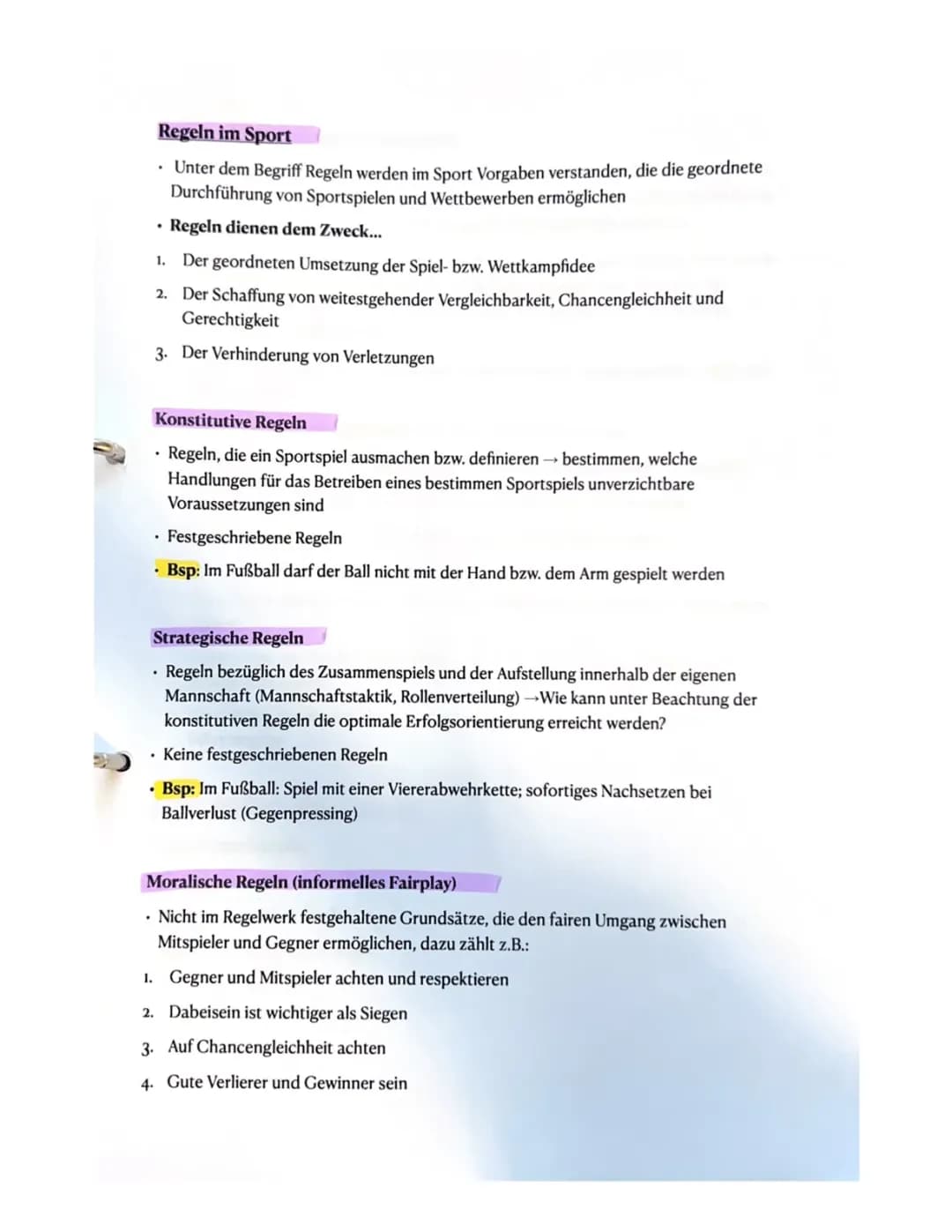 Regel im Sport und Regelveränderungen 