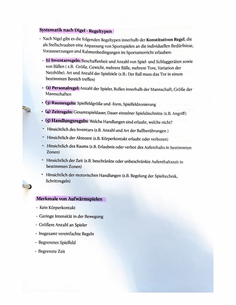 Regeln im Sport
Unter dem Begriff Regeln werden im Sport Vorgaben verstanden, die die geordnete
Durchführung von Sportspielen und Wettbewerb