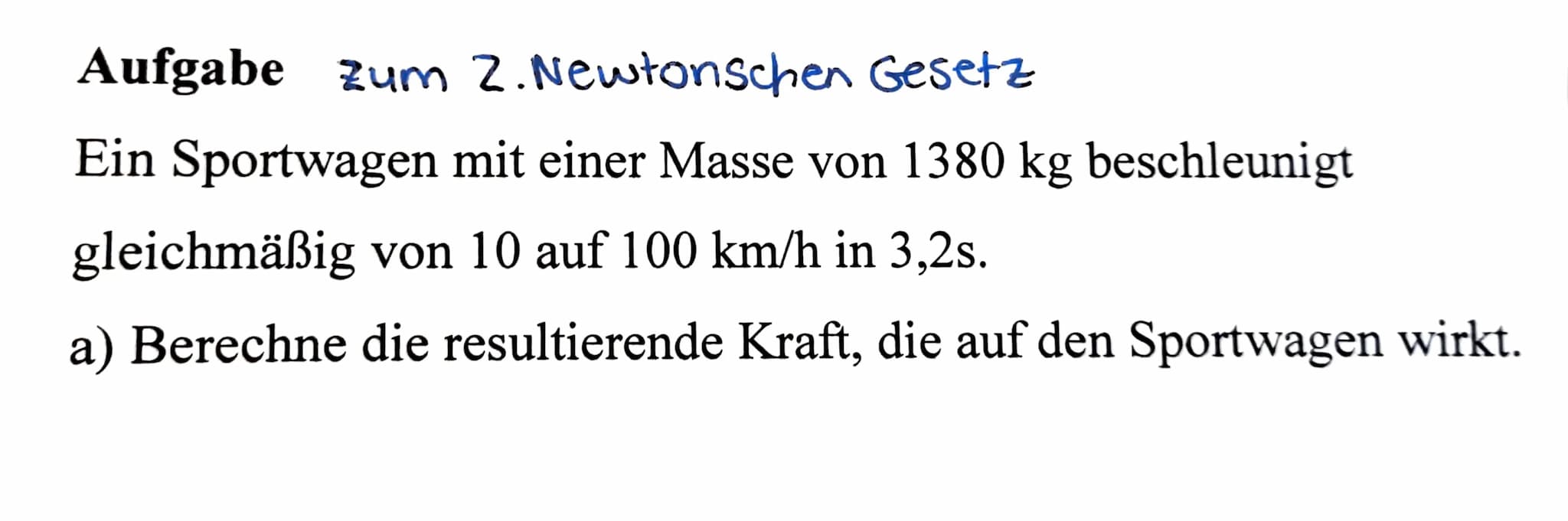 Newtonsche Gesetz
1. Newtonsche Gesetz
(Tragheitsgesetz)
Wirkt auf einen Körper keine resultierende kraft,
so bewegt er sich gleichförmig.
(