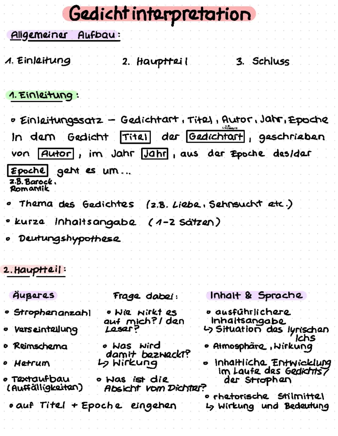 Gedichtinterpretation
