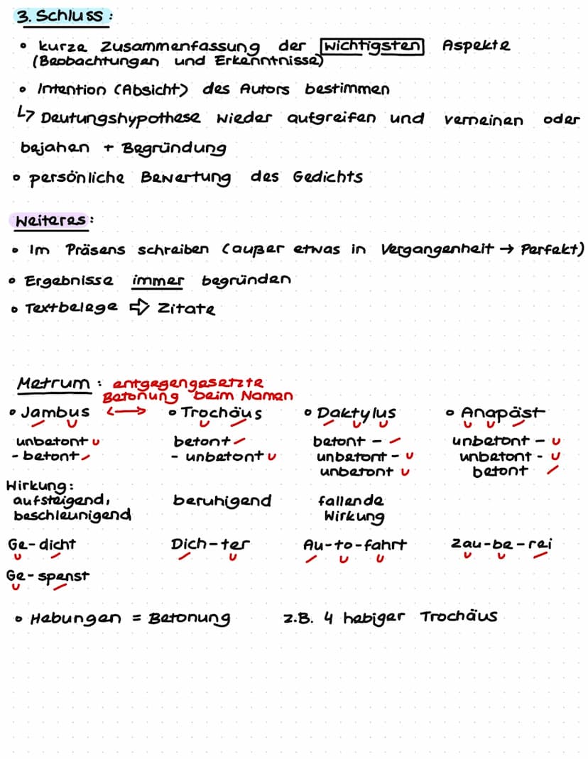 Allgemeiner Aufbau:
1. Einleitung
0
2. Hauptteil:
Äußeres
1. Einleitung:
• Einleitungssatz
Gedichtart, Titel, Autor, Jahr, Epoche
Liabaslyri