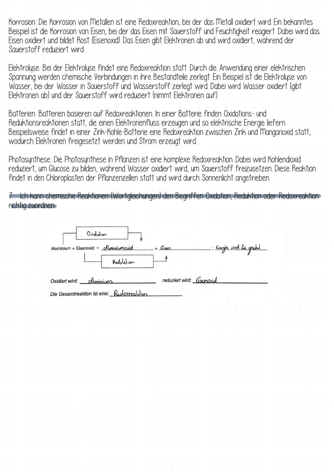 Chemische Reaktion - Oxidation, Reduktion und
Redoxreaktion und die Alkane
Ich kann erklären was eine chemische Reaktion ist
Eine chemische 
