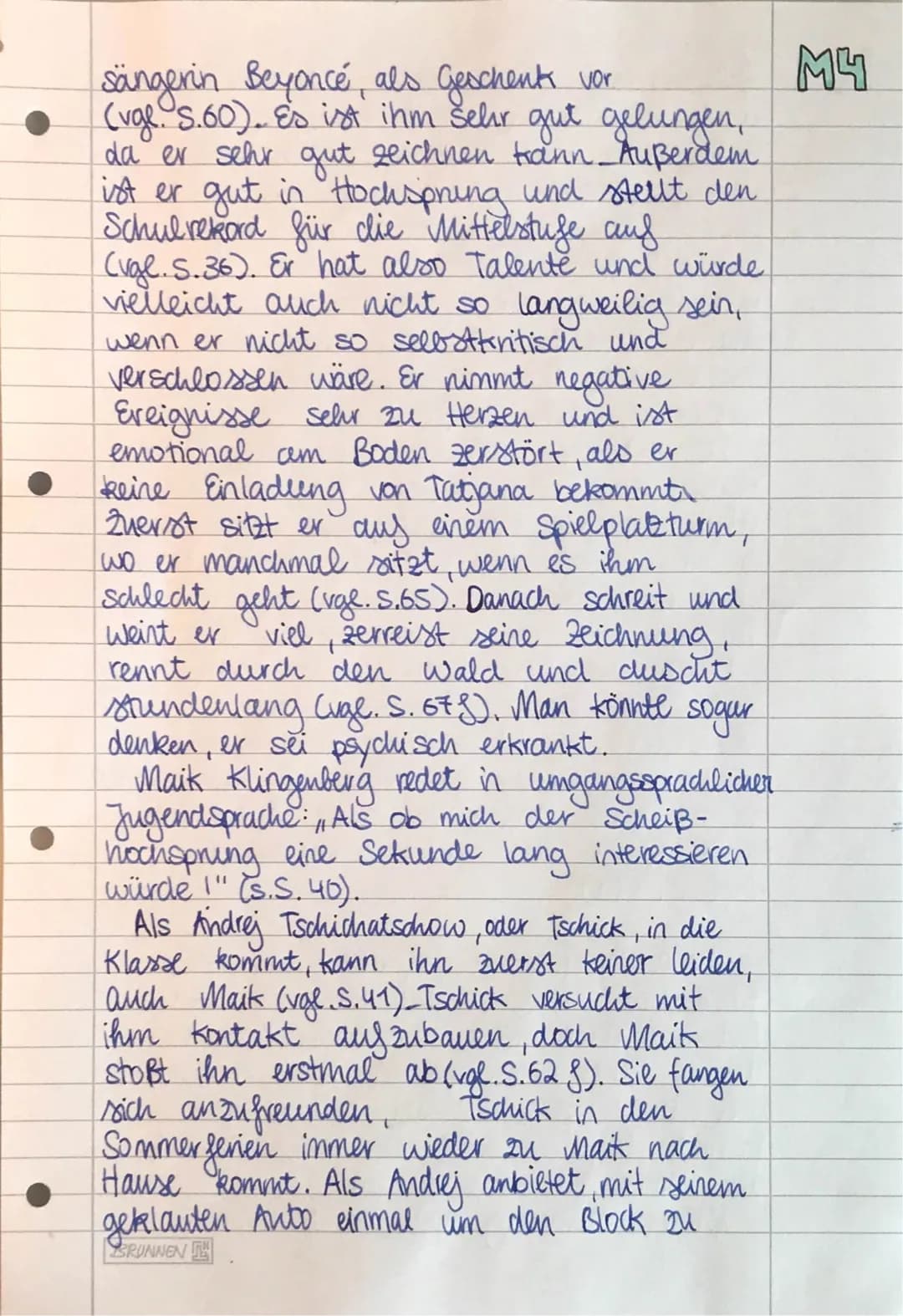 ●
-PFLICHTAUFGABEN -
M4: Charakterisierung.
Maik Klingenberg.
Der Roman Tschick>> wurde 2010 von
Wolfgang Herrndorf geschrieben und
handelt 