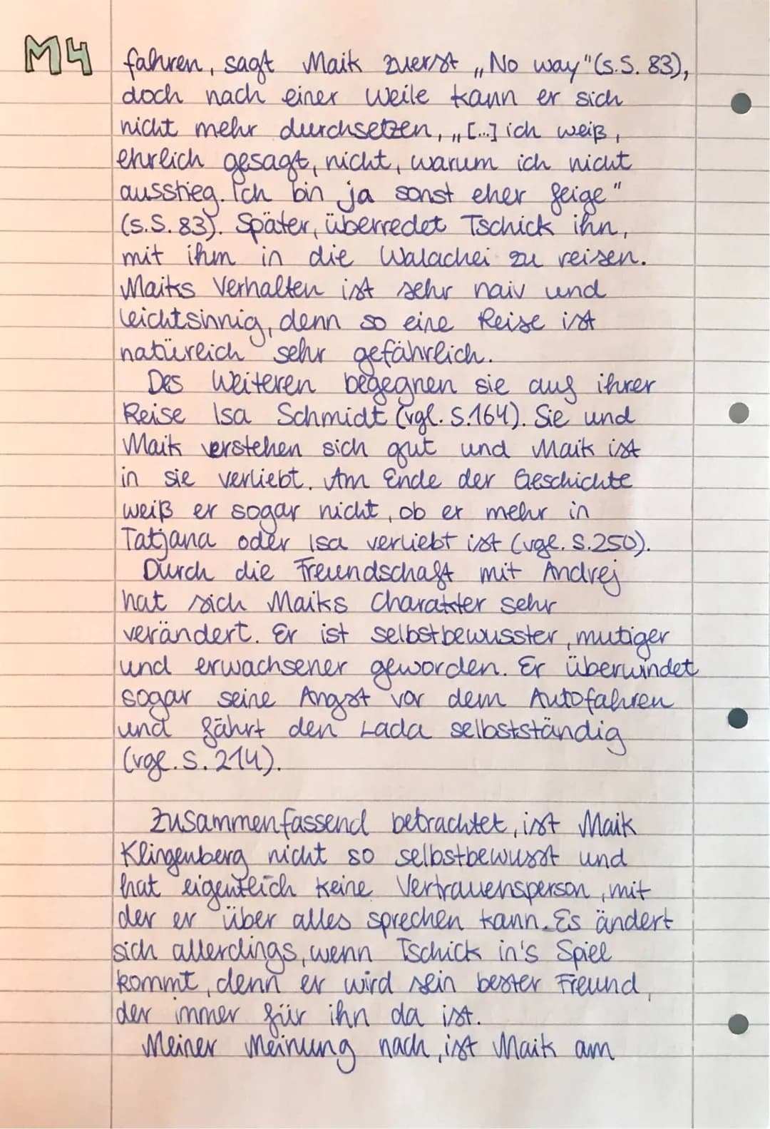 ●
-PFLICHTAUFGABEN -
M4: Charakterisierung.
Maik Klingenberg.
Der Roman Tschick>> wurde 2010 von
Wolfgang Herrndorf geschrieben und
handelt 