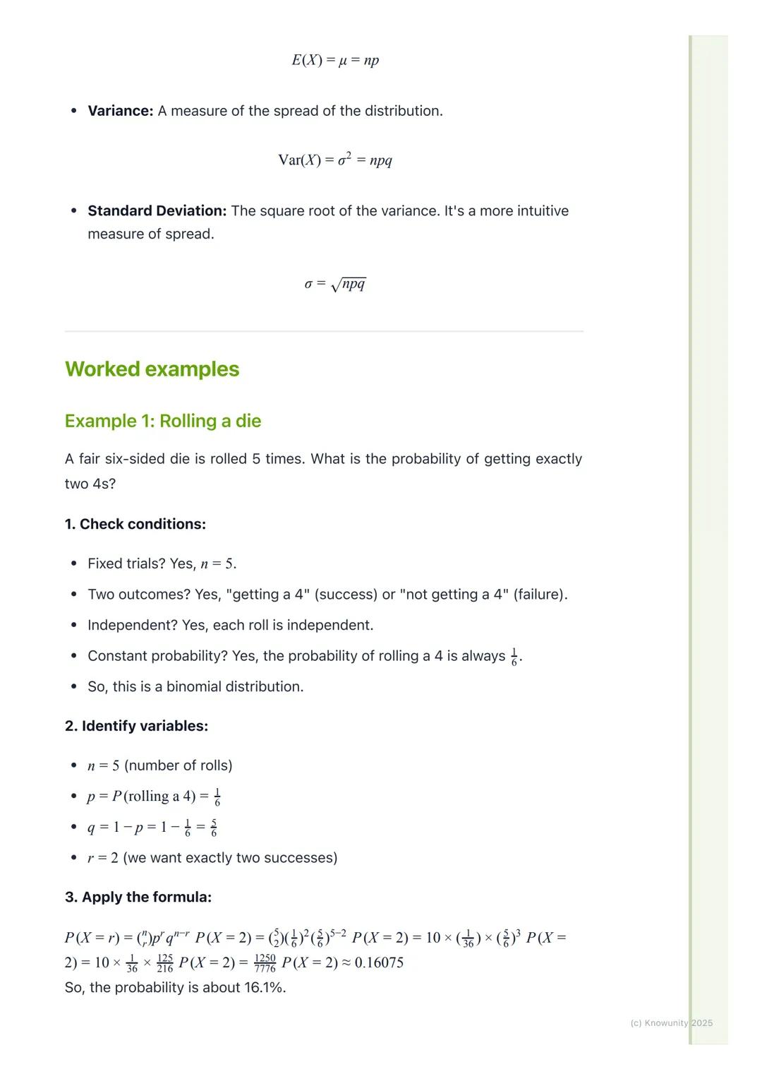 # Bernoulli Trials and Binomial
Distribution

Introduction to Bernoulli trials

This topic is about a specific type of probability experimen
