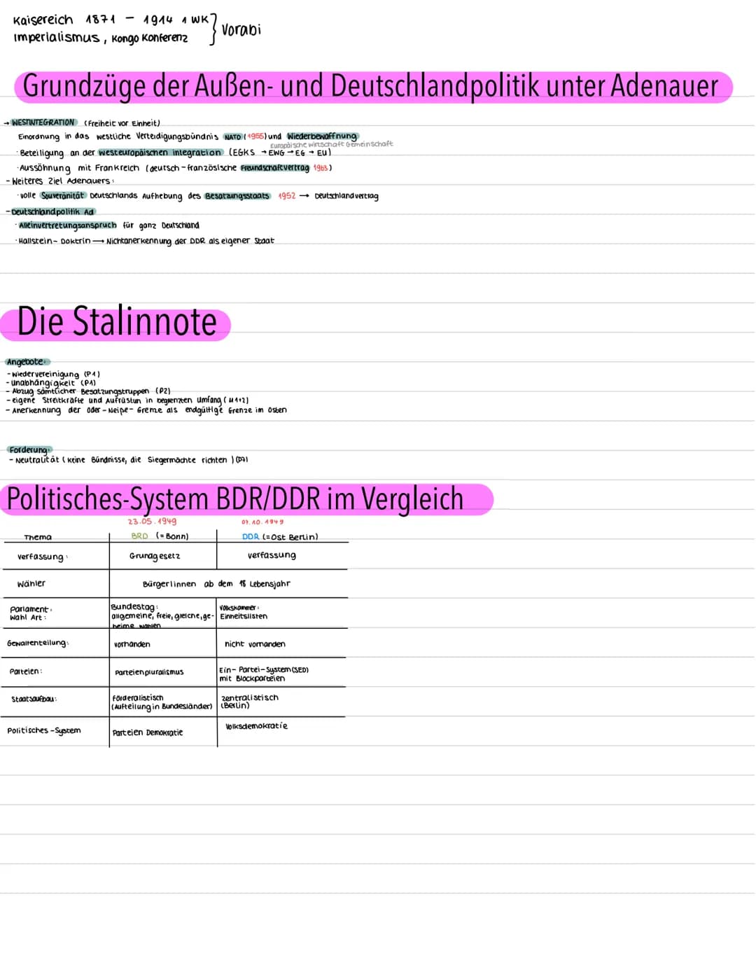 Q2-Rest
Deutschland nach dem 2. Weltkrieg - Stunde "Null"?
Staatliche Faktoren
→Besetzungsherrschatt
zerstörter Nationalstaal
verluste der O
