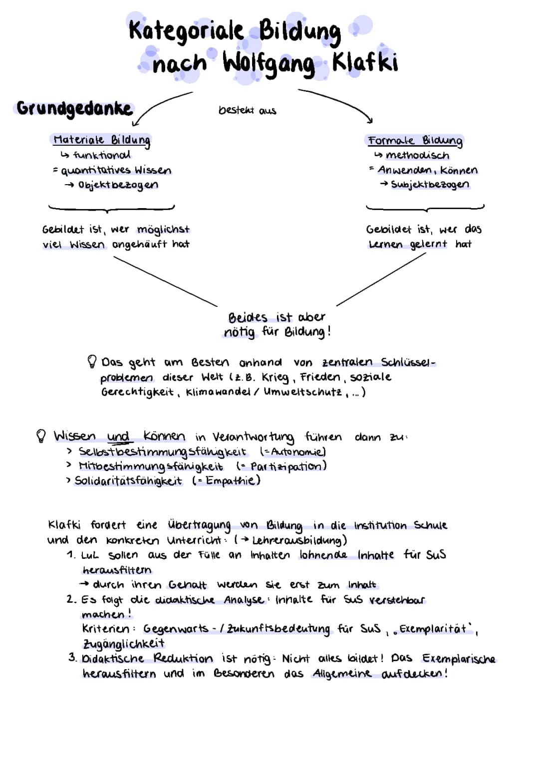 Kategoriale Bildung nach Wolfgang Klafki 