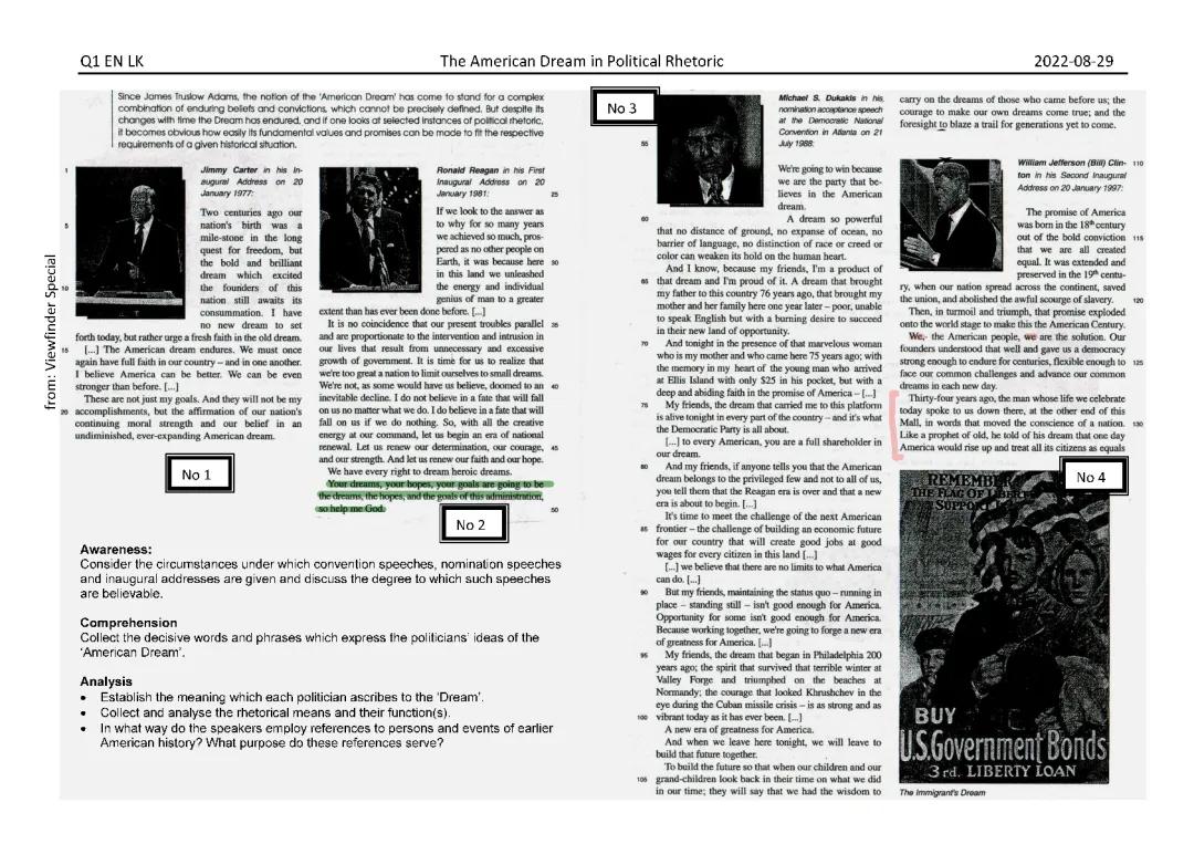 Exercise political speech analysis 