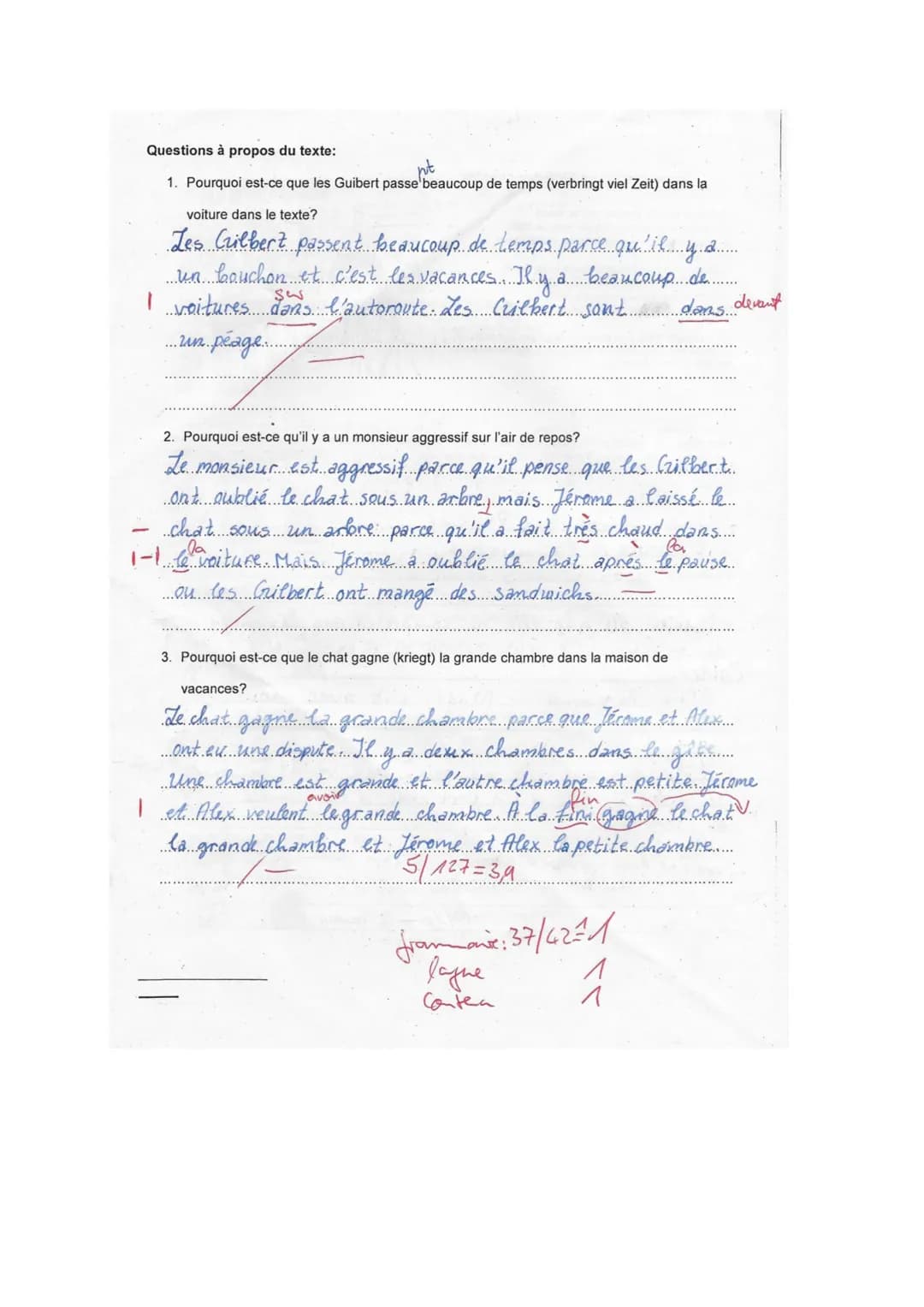Vierte KA Französisch
(1)
Pendant le cours de maths, une élève donne un papier à sa voisine, Lucie. C'est un message de Manon.
(Während des 