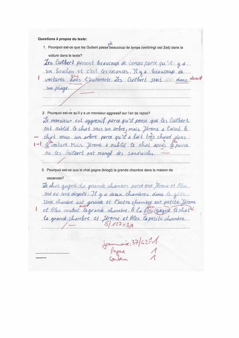Vierte KA Französisch
(1)
Pendant le cours de maths, une élève donne un papier à sa voisine, Lucie. C'est un message de Manon.
(Während des 