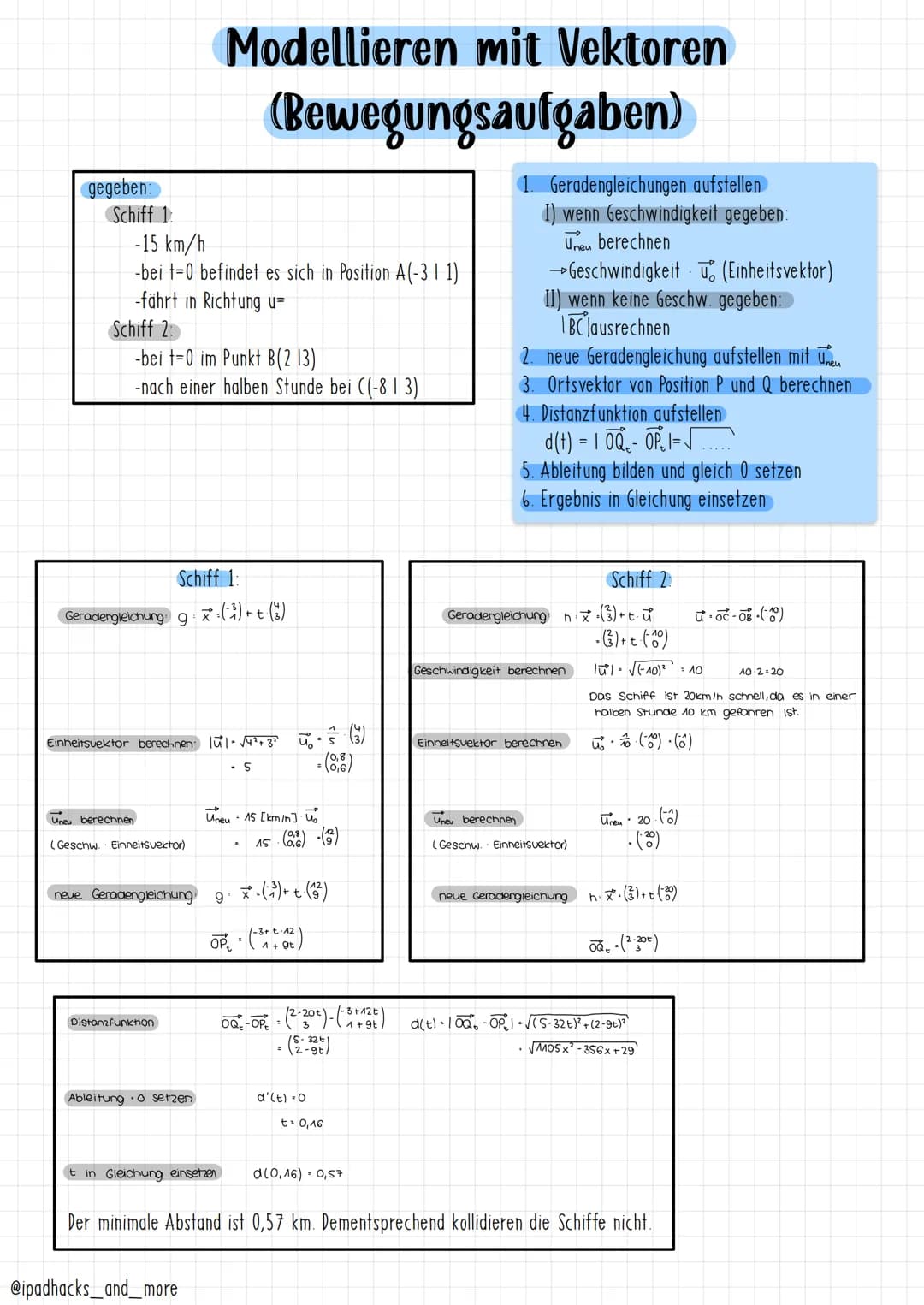 Definition (geometrisch)
Die Menge aller Pfeile, die in Länge, Richtung (parallel) und Orientierung
(Pfeilspitze) übereinstimmen, heißt Vekt