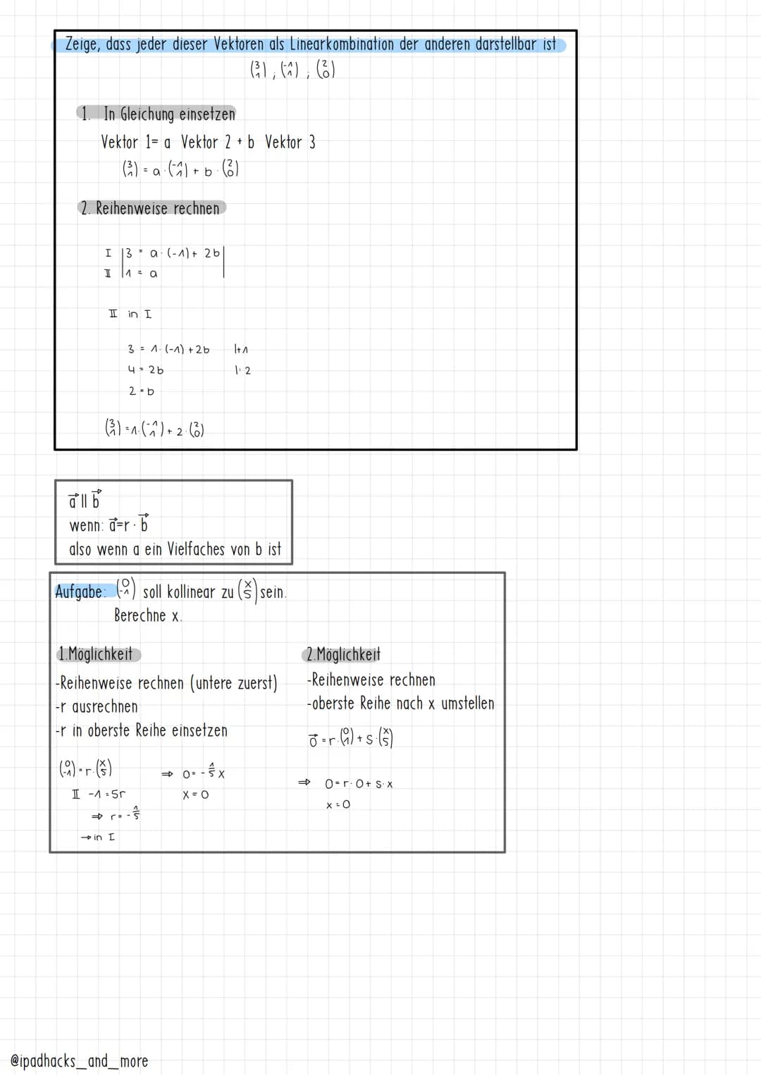 Definition (geometrisch)
Die Menge aller Pfeile, die in Länge, Richtung (parallel) und Orientierung
(Pfeilspitze) übereinstimmen, heißt Vekt