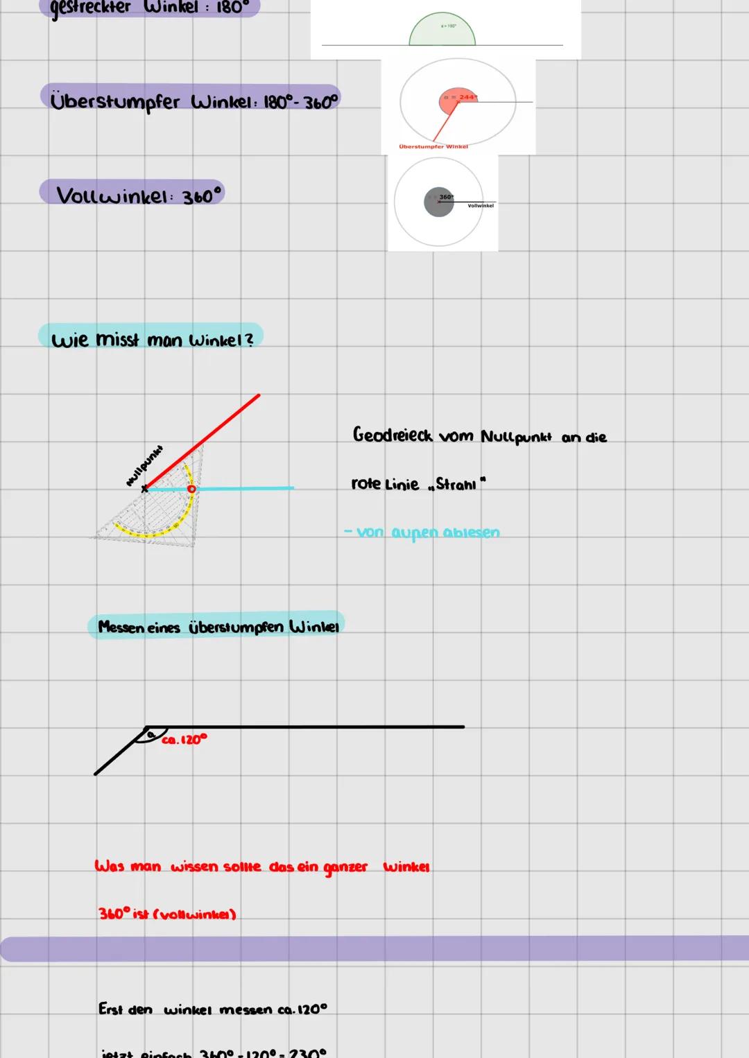 Winkel

Wie werden Winkel gebildet?

winkel werden mit 2 Linien gebildet.
diese 2 Linien nennt man auch „Strahlen"

Scheiles
Schenker
schenk