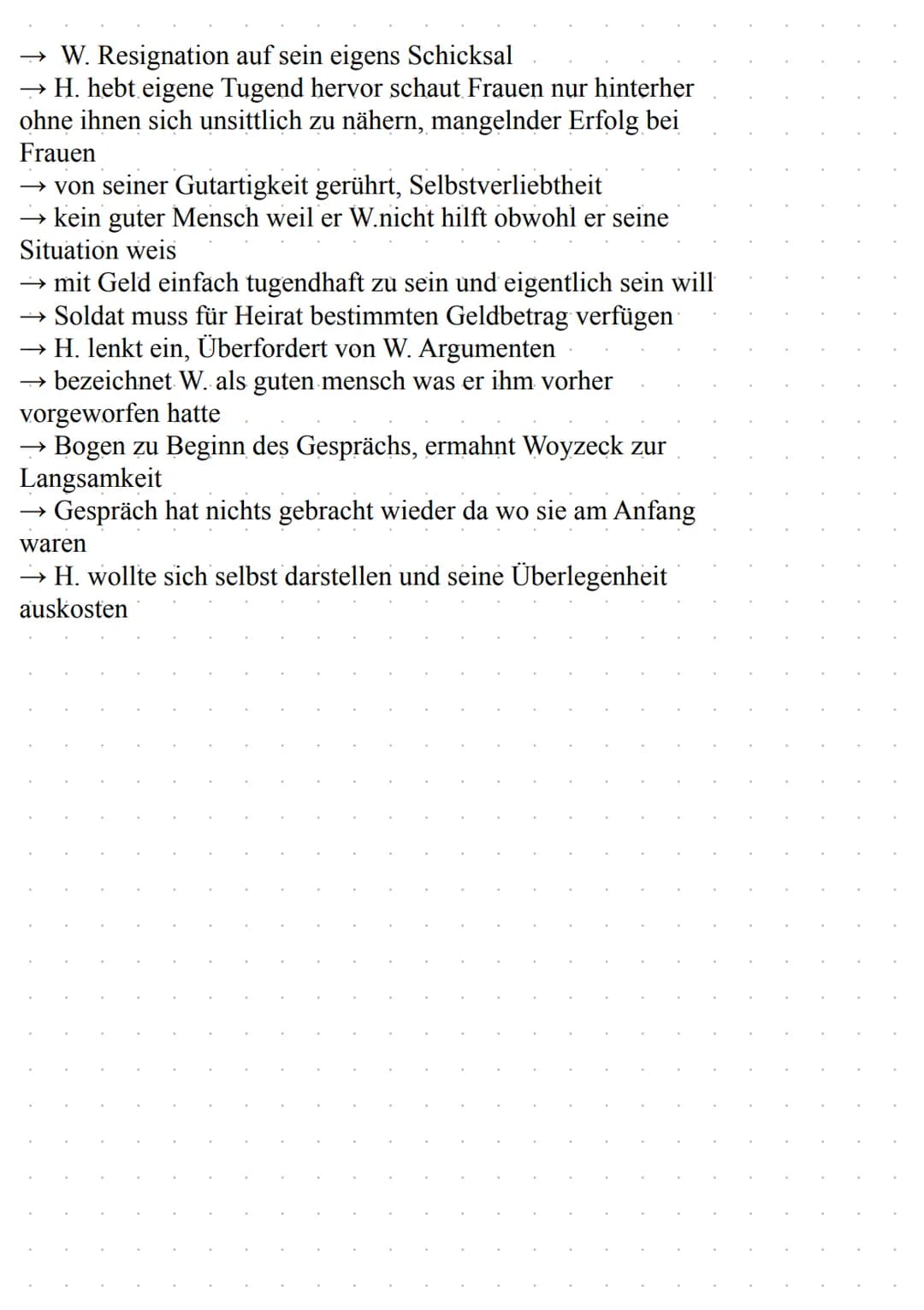 1. SZENE-WOYZECK & ANDRES FREIES FELD
ZSMFASSUNG
→ Woyzeck und Andres schneiden Stöcke vom Gebüsch
W. meint sich auf Richtstätte zu befinden