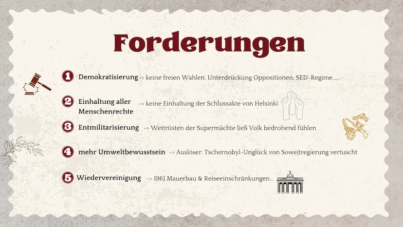 Oppositionen
in der DDR • 17. Juni 1953 Volksaufstand blutig niedergeschlagen-> Mehrheit wollte keine
kommunistische Herrschaft
Vorgeschicht