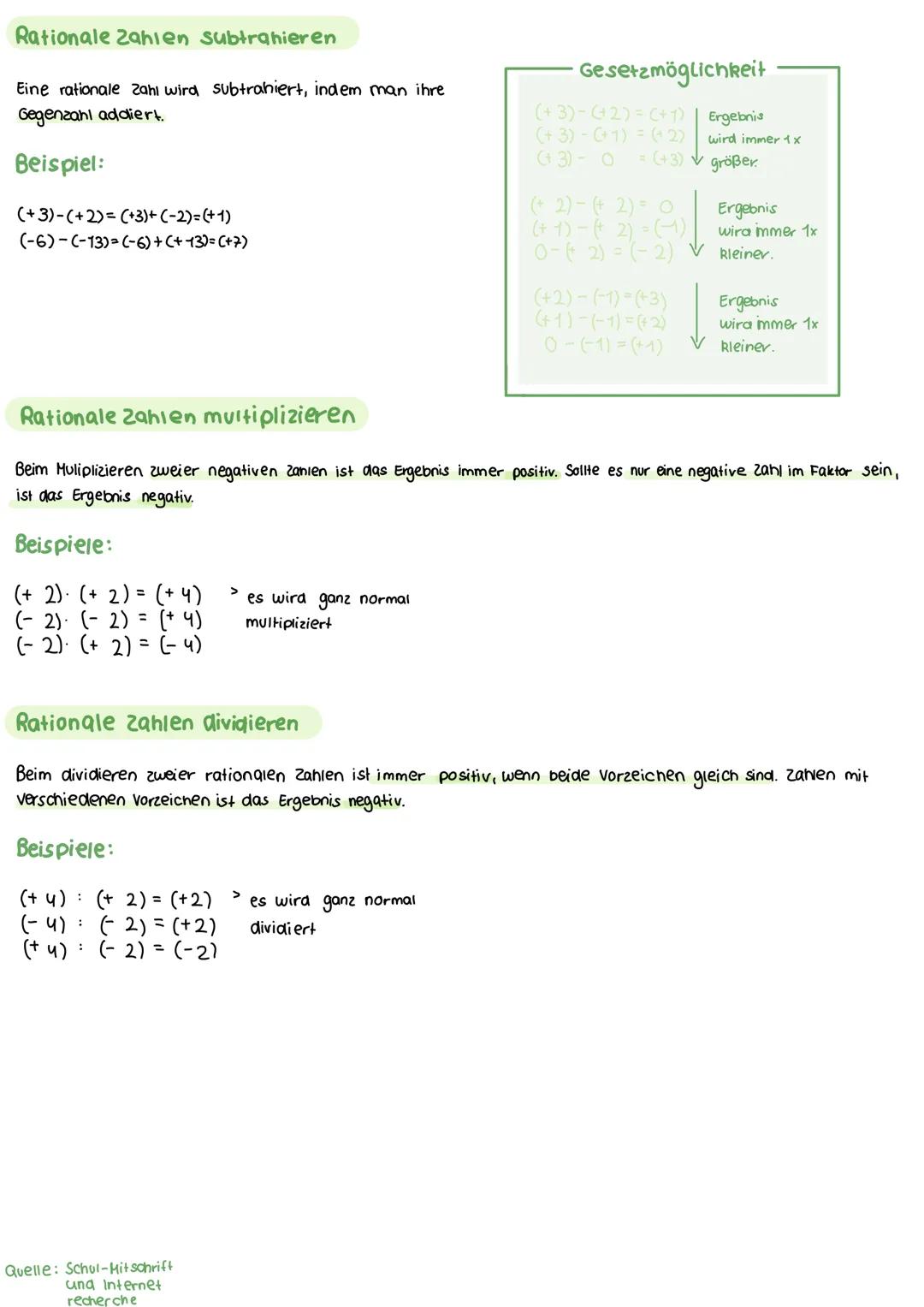 # RATIONALE ZAHLEN

Has sind Rationale Zahlen?

In der Schulmathematik hast du bisher die natürlichen Zahlen und die ganzen Zahlen
als eine 