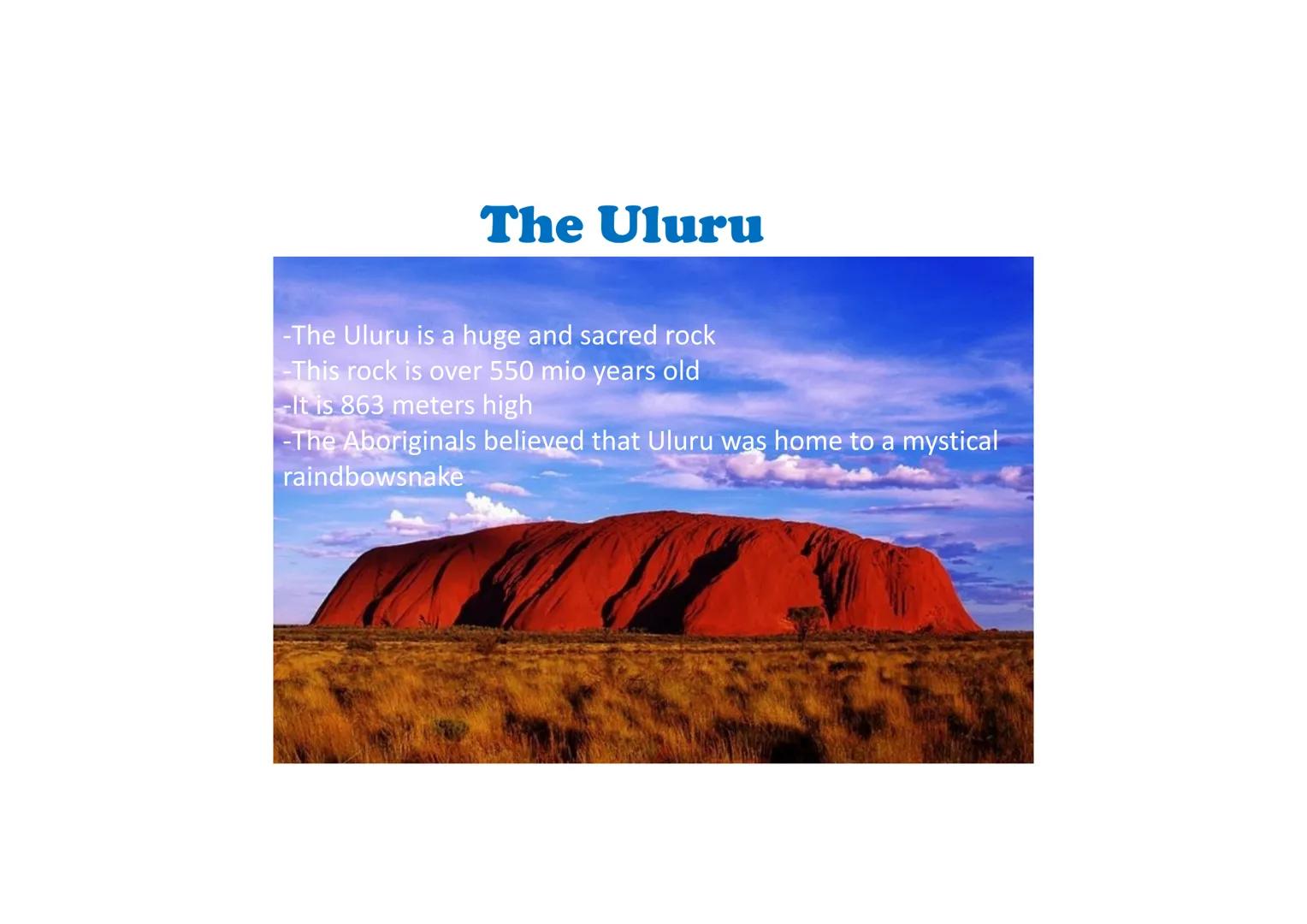 Australia Facts about Australia
●
It lies between the indien and pacific ocean
The capital is canberra
• The largest cities are Sydney, Bris