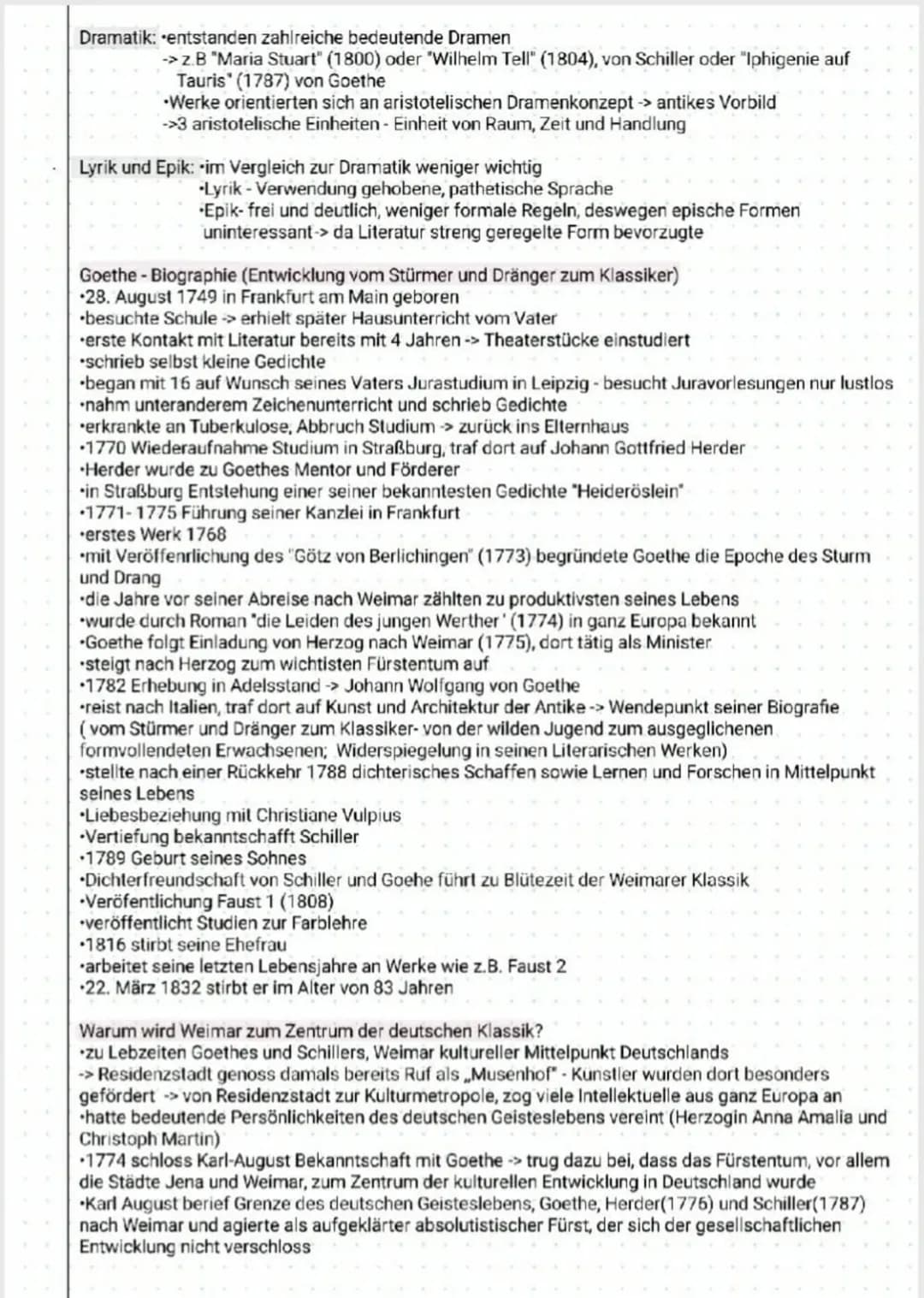 Weimarer Klassik/J.W.v.Goethe
Was bedeutet der Begriff Klassik (allgemein)?
Klassik - Beschreibt die Zeit von 1786-1832
→> Bedeutung: Begrif