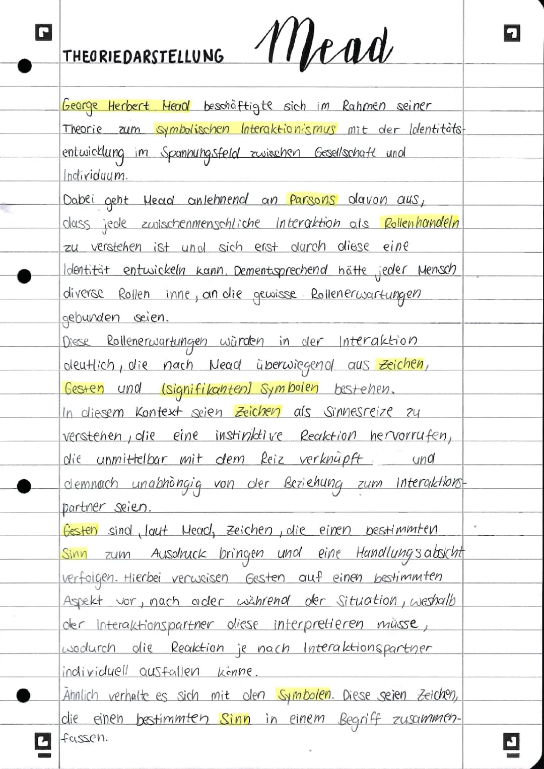 Symbolischer Interaktionismus nach Mead