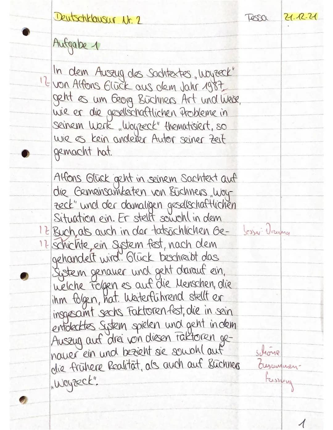 FFGLeo
12 D-G3
Deutschklausur Nr. 2: Strukturell unterschiedliche Dramen aus strukturell
unterschiedlichen Epochen: G.E. Lessings ,,Nathan d