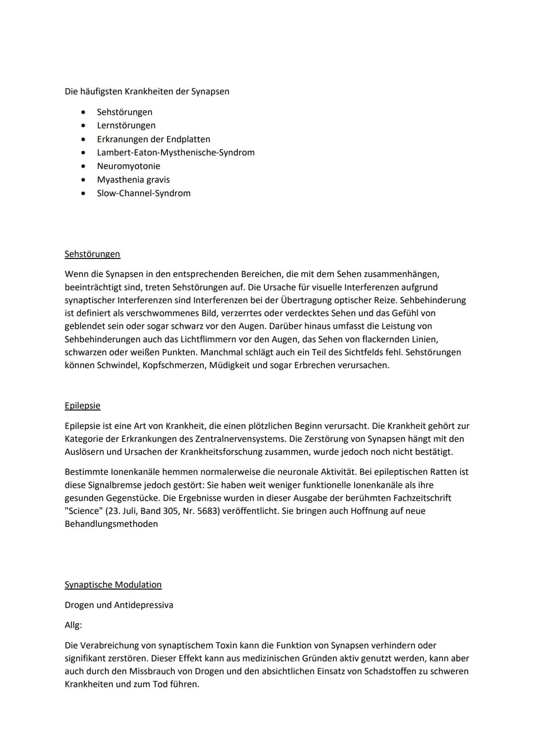 Synapse: Aufbau, Funktion und Erregungsübertragung