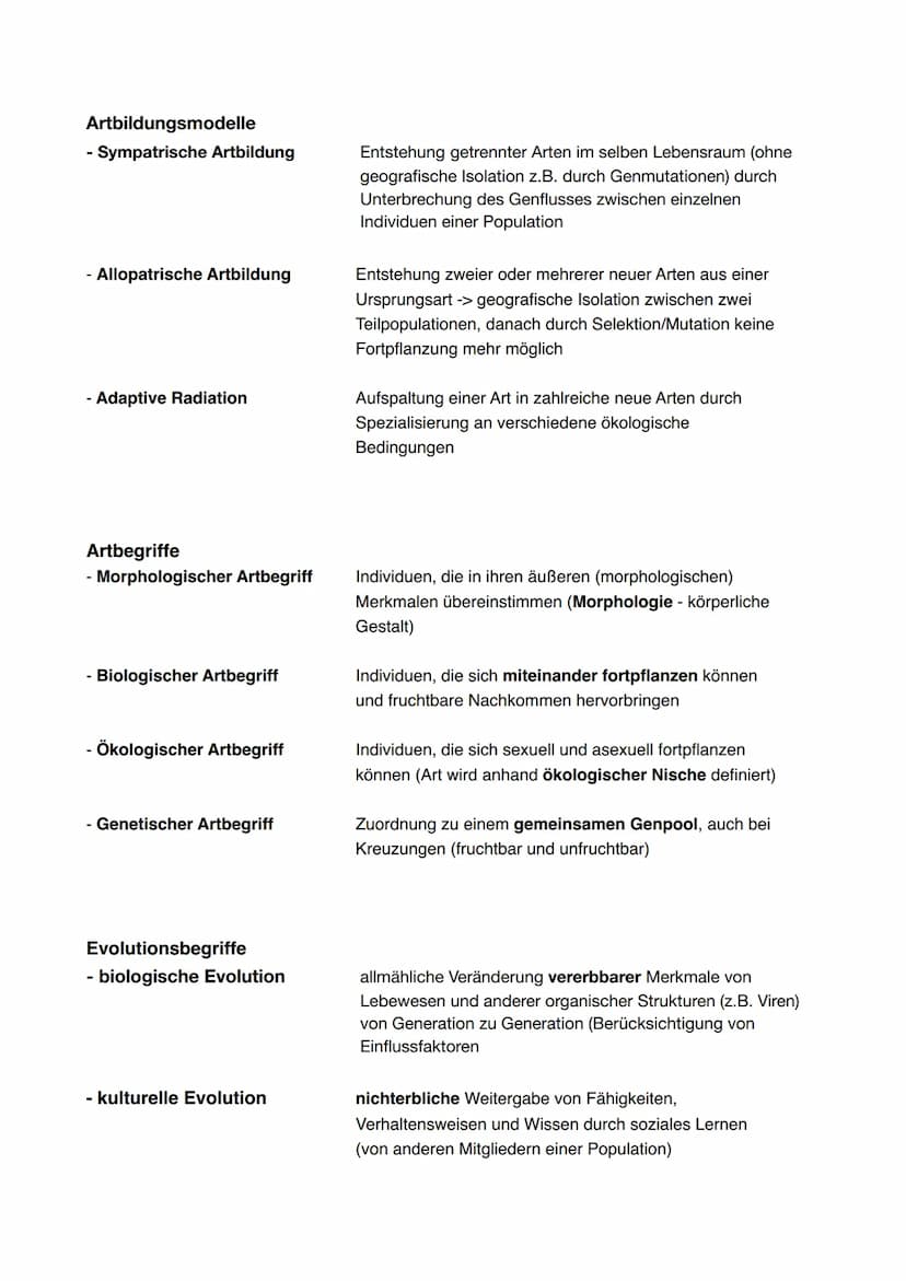 Evolution - Fachbegriffe
Allel
Analogie
,,Anpassungs-/
Funktionsähnlichkeit"
- Konvergenz
Homologie
,,Abstammungsähnlichkeit"
- Divergenz
Ho