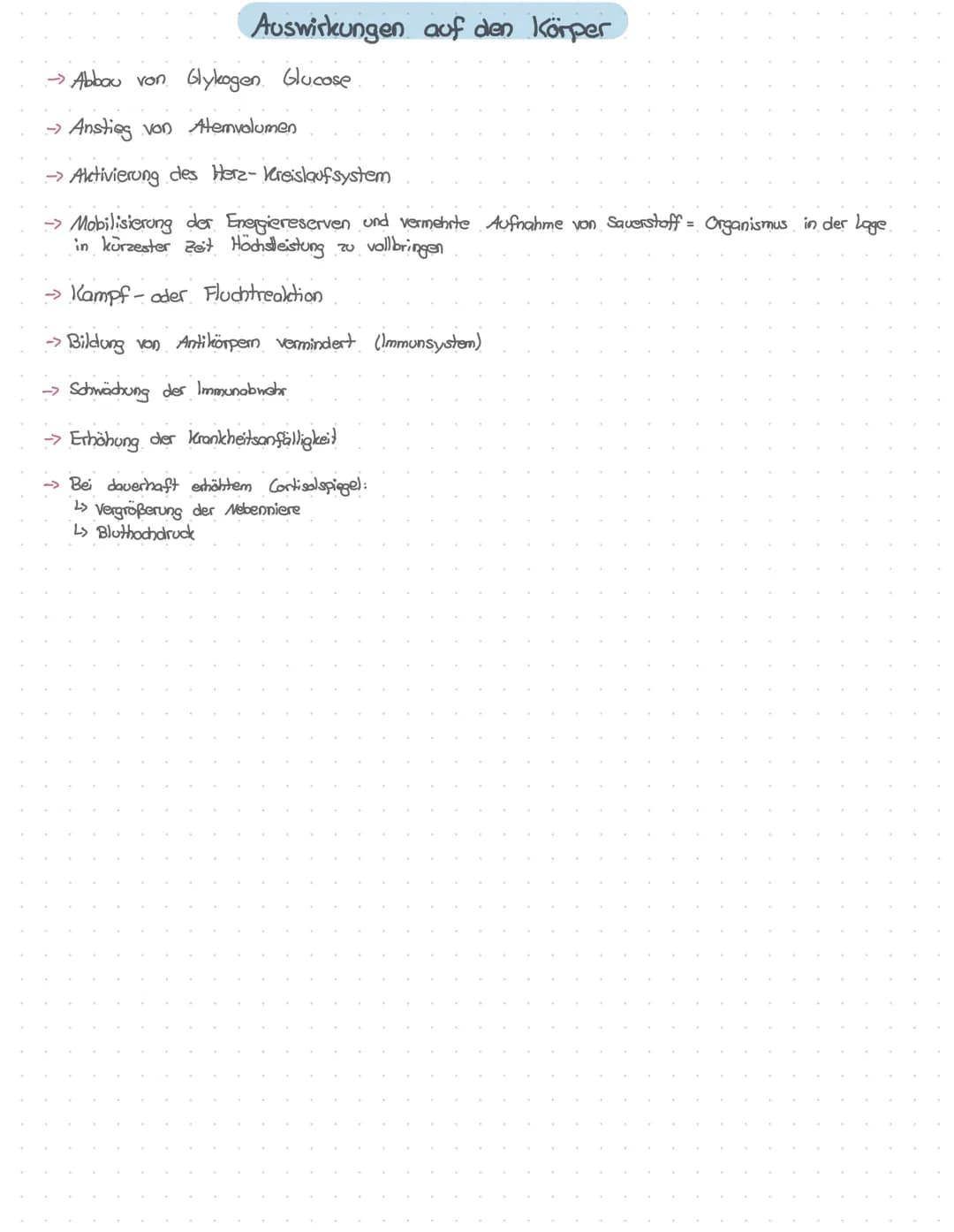 ●
Lypophile hydrophile ✓
Hormone → Wirkung
• Stress:
lipophiles
Hormon
Regulation Cortisol
Stressachsen Adrenalin
Auswirkung auf den Körper
