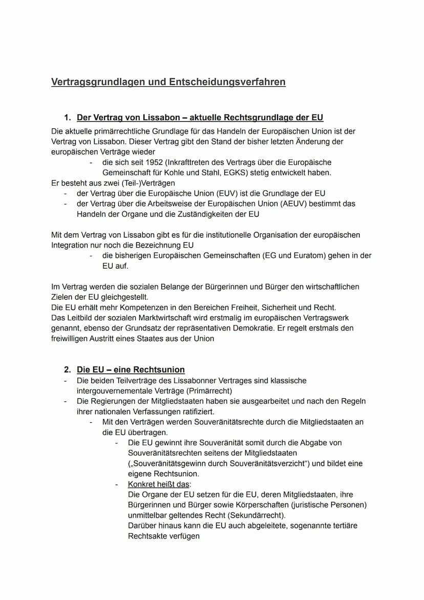 Die Europäische Union (EU)
Etappen der europäischen Einigung:
1949: Gründung des Europarates mit Sitz in Straßburg.
1951: Gründung der Europ