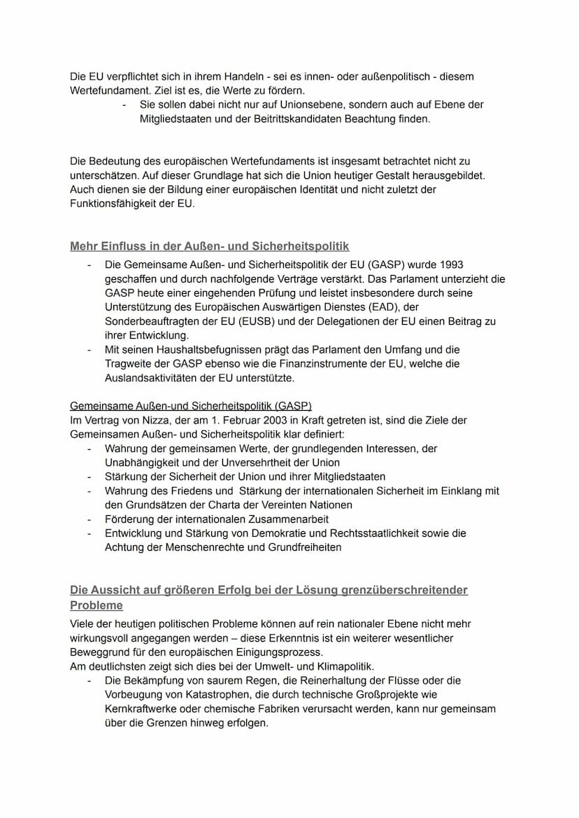 Die Europäische Union (EU)
Etappen der europäischen Einigung:
1949: Gründung des Europarates mit Sitz in Straßburg.
1951: Gründung der Europ
